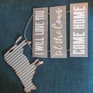 Open Road Brands farm cow ranch country  tin wall decor "Til The Cows Come Home"